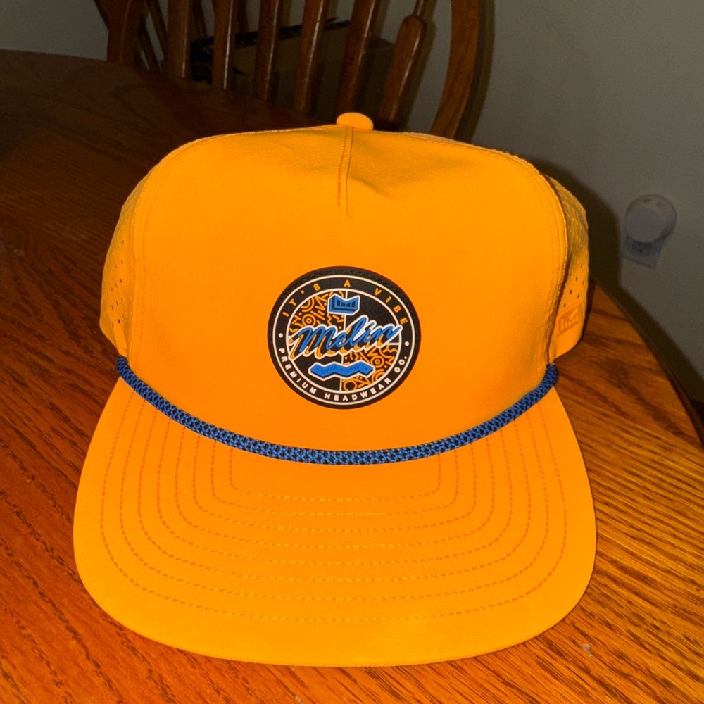 Melin Brand Vibrant Orange Hat with Blue Accents
